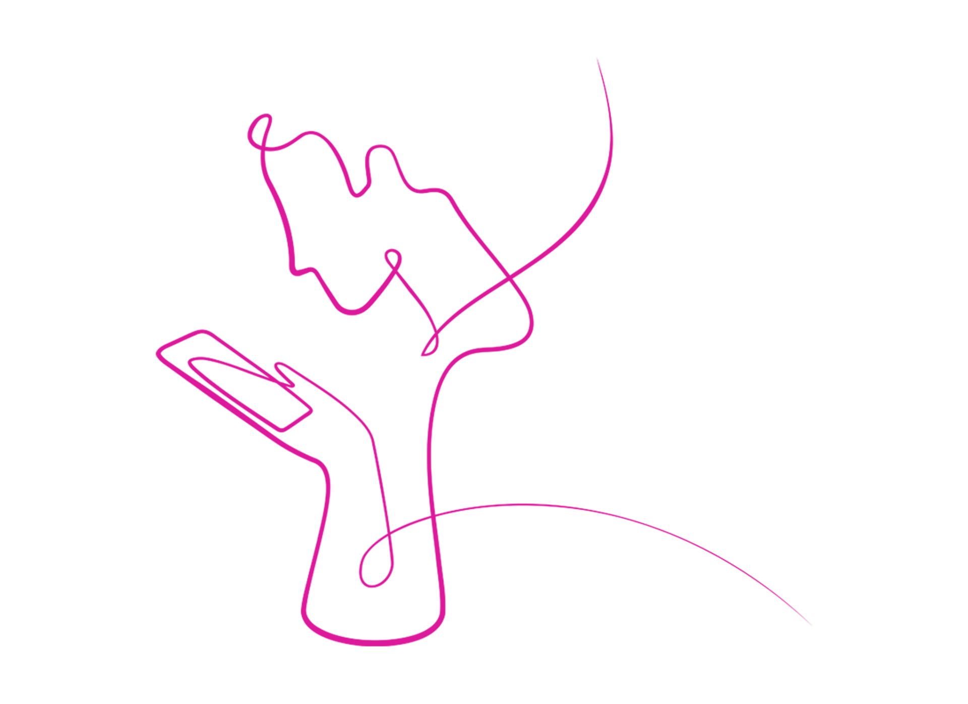 Illustration showing a silhouette of a person using their phone